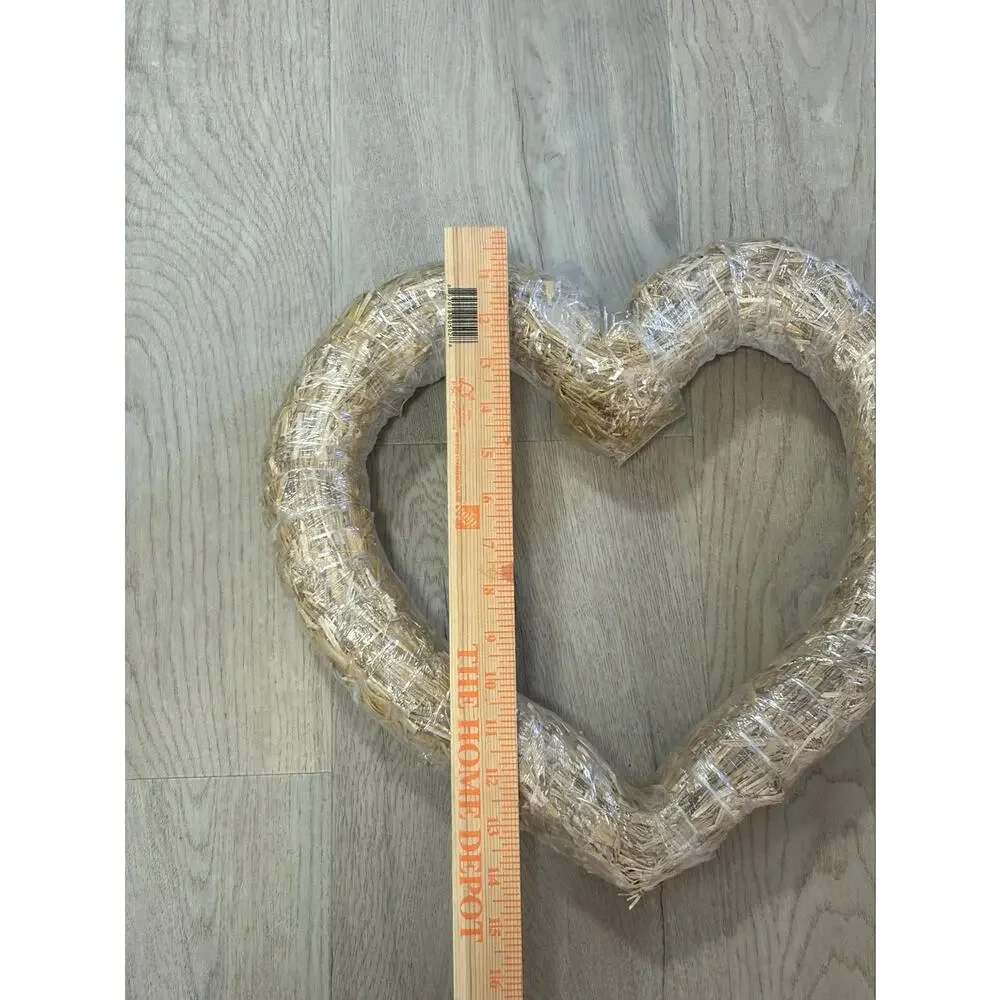 Heart Shaped Straw Wreath Form 16” DIY Cottagecore Floral Farmhouse Decor